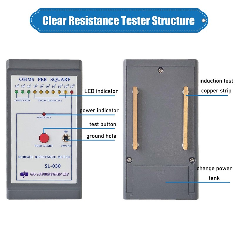INTSUPERMAI ESD Electric Resistance Tester Surface Earth Resistivity Meter SL-030