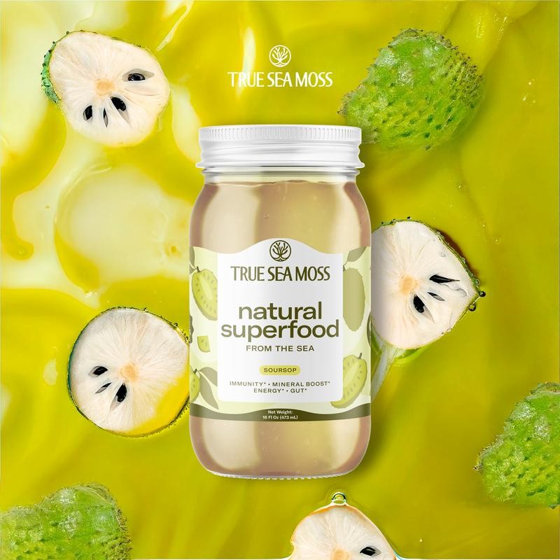 TrueSeaMoss Soursop Irish Sea Moss Gel – Mineral & Vitamin-Rich,