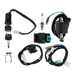 Aramox CDI Box, Kill Switch Ignition Coil CDI Spark Plug Wiring Harness Kit for Kick Start Dirt Pit Bike ATV