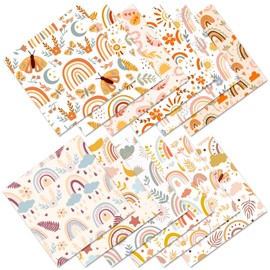 Big Vintage Boho Scrapbook Paper Pad Boho Patterned Paper 12*12-24 Sheets Single-Sided Watercolor Decorative Paper for Holiday Cardmaking DIY Origami Decorative Craft Paper.