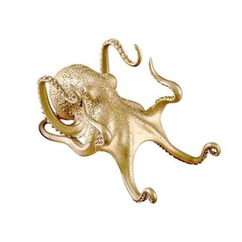 JSBWSFA 1 Pcs Octopus Mobile Phone Holder Multifunctional Octopus Holder Phone Stand Pen Holder Octopus Statue Animal Sculpture Collectibles Desk Decor Ornaments (Golden)