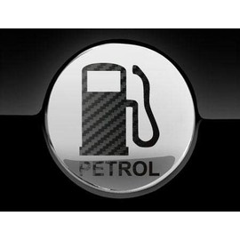 Fuel Cap Stickers Petrol Fuel Only, Black Carbon