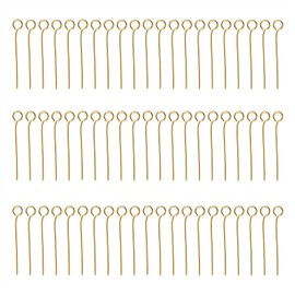 Shapenty 200PCS Mini Metal Wire Eyepins Beading Small Open Eye Head Pins Needles Bulk for DIY Craft Bead Earring Pendant Necklace Bracelet Jewelry Charm Finding Making (20mm/0.79Inch, Gold)