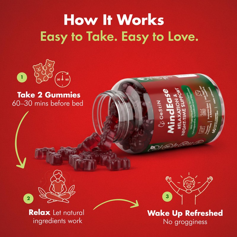 MindEase – Natural Relaxation Gummies for Adults | Pistachio Extract,