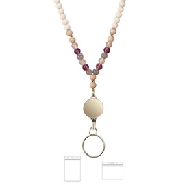 Boho Lanyards for Id Badges Gifts for Women for Christmas Retractable Wood Beaded Badge Holder Teacher Lanyard Cruise Lanyard for Ship Cards Name Tag Cute Keychain Lanyard Breakaway Lanyard， Purple