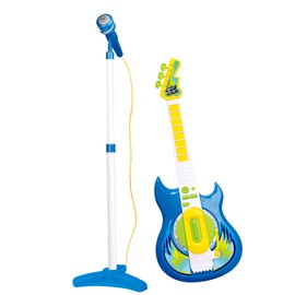 Contixo TG4 Musical Guitar and Microphone Set for Kids, Guitar Toys Starter Kit with Adjustable Hight Microphone with Stand, Karaoke Toys for Boy,Girls,Toddlers Christmas Birthday Present Blue