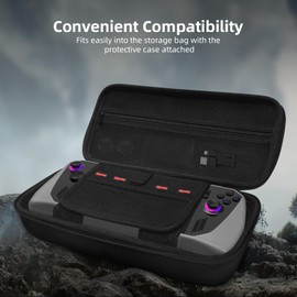 Carrying Case Compitable with ASUS ROG Ally X 2024/ROG Ally Gaming Handheld and Accessories, Portable Travel Handheld Case for Storage, EVA Shockproof Protective Carry Bag with Large Capacity, Black