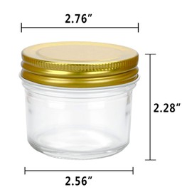 Encheng 4 oz Clear Glass Jars With Lids(Golden),Small Spice Jars For Herb,Jelly,Jams,Wide Mouth Mason Jars Canning Jars For Kitchen Storage 20 Pack … …