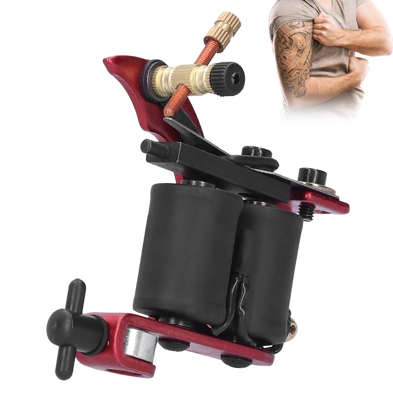 Red Portable Alloy Coil Tattoo Machine Casting Beginner Tattooist Tattoo