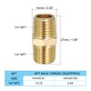 PATIKIL Solid Brass Hex Nipple Pipe Fitting Thread Adapter, 5