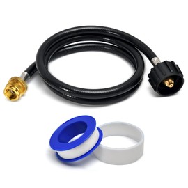 ABYDA 4Ft Propane Adapter Hose 1 lb to 20 lb, Propane Tank Hose with QCC1/Type1 for 5-40 lb Tanks, Propane Adapter Hose with CGA600 Connection for Coleman Stove, Weber Q Grill, Buddy Heater