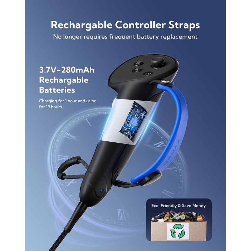 ZYBER Rechargeable Controller Grips for Meta Quest 3S/3 Accessories, Silicone