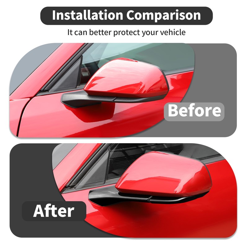 HTHE Rearview Side Mirror Decoration Trim Cover Compatible with Mustang