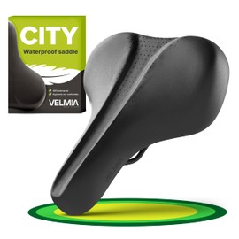 VELMIA Bike Seat 100% Waterproof I Bicycle Seat with Ergonomic Design - Bike Seats for Men and Women - Perfect for Trek Bikes & Peloton I Mountain Bike seat, Bike Saddle