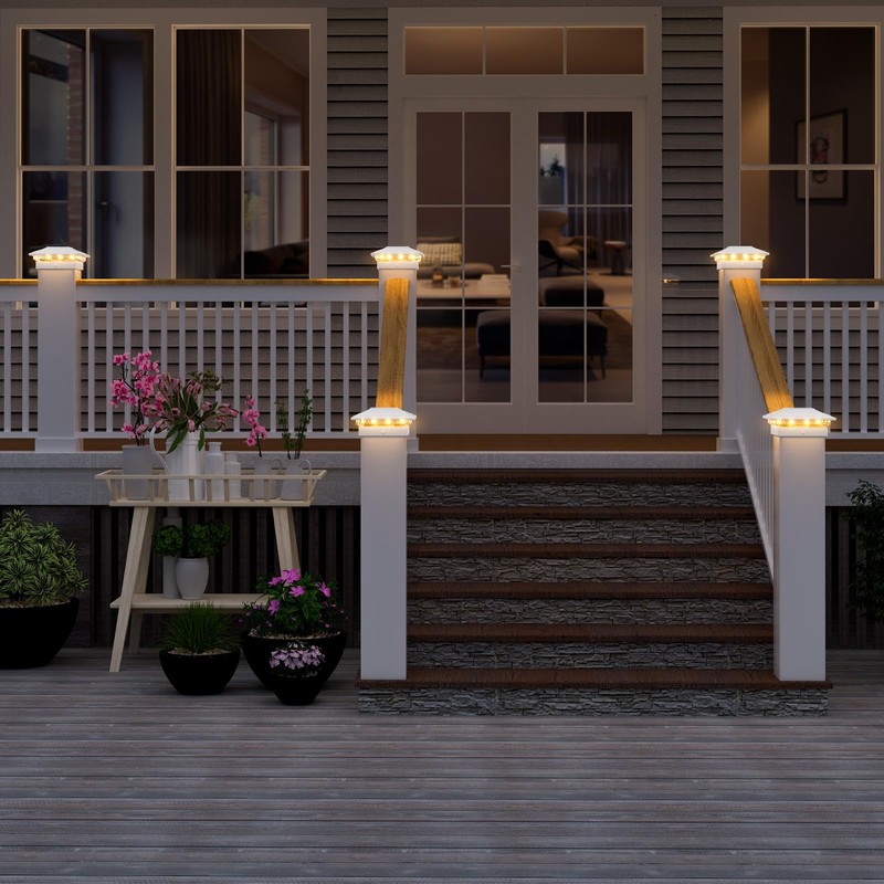 VOLISUN Solar Fence - Post Lights, Solar Post Cap Light
