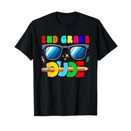 2nd Grade Dude Back To School Sunglasses Students Kids Boy T-Shirt