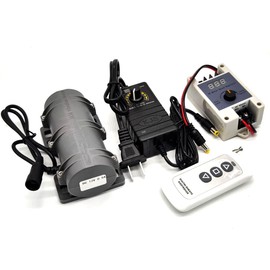 12V DC Motor 3800rpm Strong Vibration Industry Mini Vibration Motor Sturdy Plastic Shell Rotary Speed Vibrating Motor for Massage Bed Chair Medical Instruments(12V Motor+Power +Remote Control)