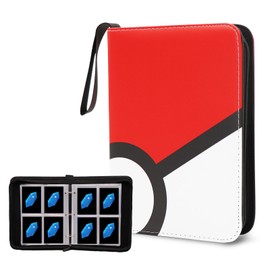 Card Binder 4-Pocket, 400 Pockets Fashion Design Trading Card Holder for Premium Card Book Sturdy Card Holder (Red, 400 Card)