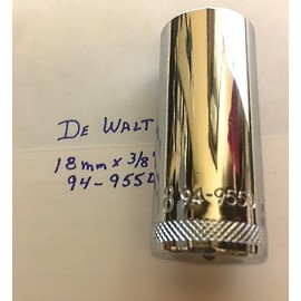 DeWalt 18 mm x 3/8" Dr Deep Polished Chrome Socket 94-955D  6Pt  Free Shipping