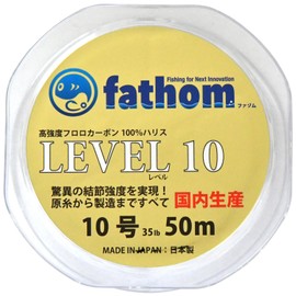 Fathom Level 10 Fluorocarbon Harris Shock Leader No. 10 35lb, 166.4 ft (50 m), Fishing Line, For Sea Fishing, Boat Fishing