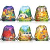 12 Pcs Camping Theme Drawstring Non-Woven Bags Cartoon Drawstring Bag