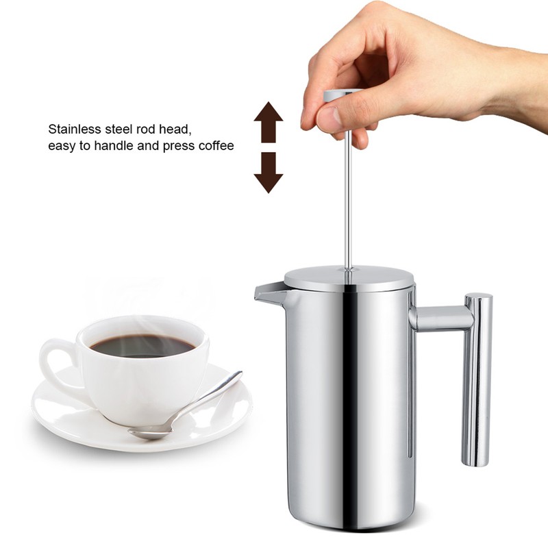 350ML Double Wall Stainless Steel Coffee Maker French Press Tea