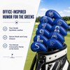 Office Themed Golf Iron Head Covers Set of 10, Leather