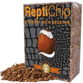 ReptiChip Coconut Substrate for Reptiles 36 Quart Loose Coarse Coconut Husk Chip Reptile Bedding for Ball Pythons, Tortoises, Geckos, Frogs, Snakes or Lizard Terrarium Tanks