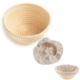 Fermentation Basket, Round Rattan Fermentation Basket, Fermentation Basket, Cloth, Natural Wicker, Bread Making, Bread Making, Round, Unlined, Washable, Pastry Tools, Cookware, Kitchenware, 7.1 x 3.1 inches (18 x 8 cm)