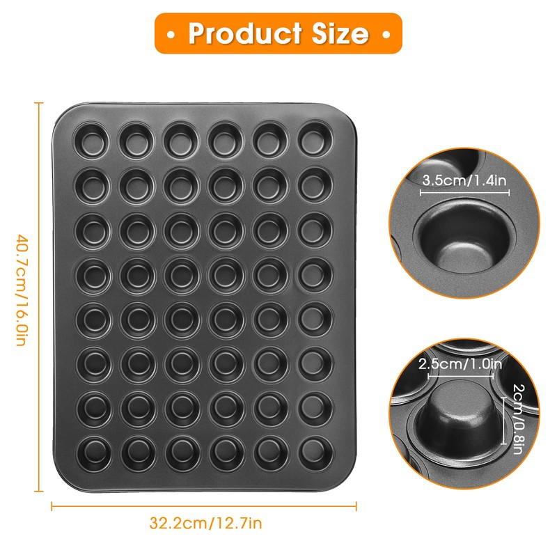 Cupcake Pan, 48‑Cup Nonstick Mini Round Cupcake Pan Tray Baking