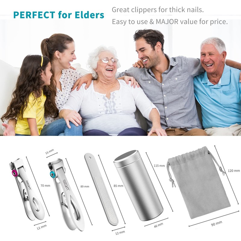 SZQHT Extra Wide Jaw Opening Nail Clippers for Thick Nails