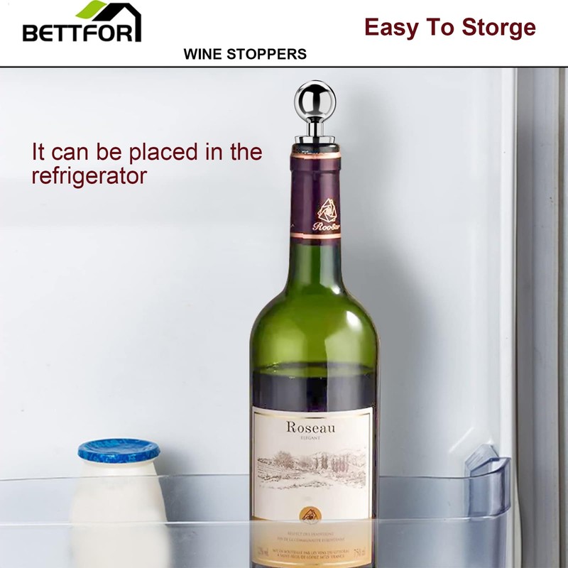 BETTFOR Wine Stoppers for Wine Bottles 3Pcs Vacuum Wine Bottle