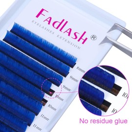 Volume Eyelash Extensions D curl Easy Fan Lash Extensions 8~14mm Mix Tray Blue 0.07mm Lash Extension Supplies by FADLASH (Blue 0.07-D-Mix)