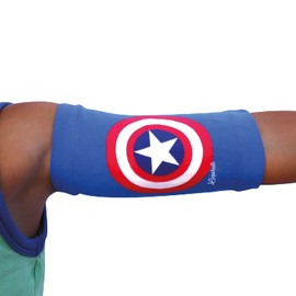 Linphelle Coverpicc Kids Microfibre Catheter Bracelet Breathable Fabric Design for Kids Ideal for PICC and Glucometer, Fantasy Captain America