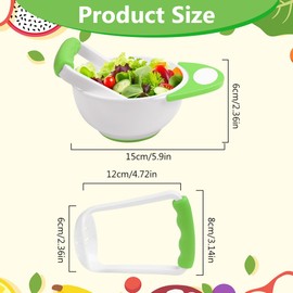 HOTUT Baby Food Masher, 2 in 1 Baby Bowls, Baby Food Prepared Bowls for Pureeing Vegetables or Fruits for Baby, Toddlers, Green