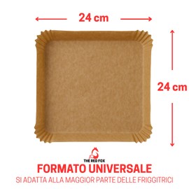 Carta forno per friggitrice ad aria - Carta friggitrice ad aria quadrata 100 fogli da 24x24cm - carta da forno da 5 a 8 litri per friggitrice ad aria per uso alimentare - BPA Free