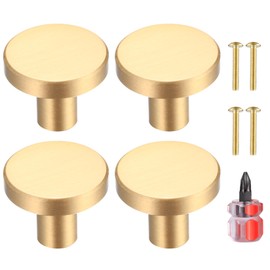 Xiaomoyu Pack of 4 Cabinet Knobs, Furniture Knobs, Metal Cabinet Handles, Furniture Knobs, Vintage, Golden Kitchen Handles, Cabinet Knobs (25 x 20 mm)