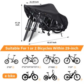BLEJOY Bike Cover Waterproof Outdoor - Bicycle Covers for 1 or 2 Bikes - 420D Heavy Duty Rain Sun UV Dust Wind Proof Cover for Electric Mountain Road Bike
