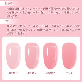 Gel Nail Color, Transparent Transparency, Sheer Color, Solid Color, 0.3 fl oz (8 ml), UV/LED Compatible, Beginners & Professionals, Base Color Gel, Summer (Pink)