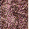 Soimoi Pink Velvet Fabric Leopard Animal Skin Print Fabric by