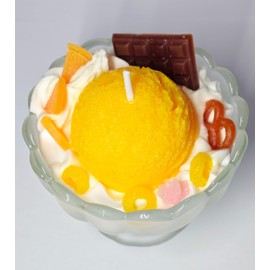 Pandachilla アロマキャンドル アイスクリーム 自然の香り かわいい 飾り品 40時間 キャンドル (新鮮なココナッツ)