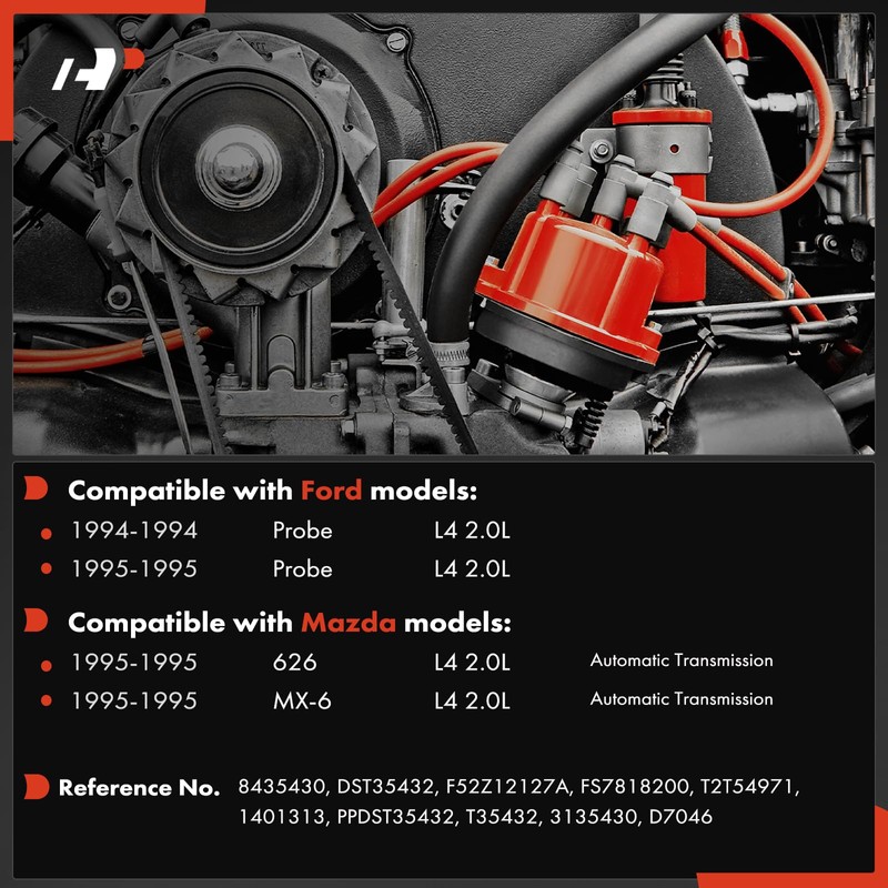 A-Premium Ignition Distributor with Cap and Rotor Compatible with Ford