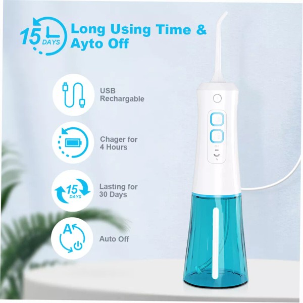 Water Dental Flosser 250ML Portable Oral Irrigator Rechargeable for Travel