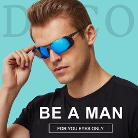 DUCO 8277 Men’s Sunglasses, Large Size, Polarized Sunglasses, Sports, UV400, For Large Faces, Premium Carbon Fiber Material, Ultra Lightweight, For Driving, Cycling, Fishing, Running, Golf, Free size