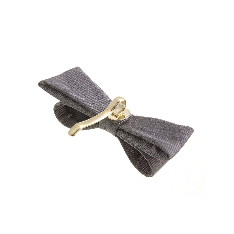 VINGTAINE H7270-GY Grosgrain Ribbon Pony Hook Hair Cuff, Basic, Elegant,