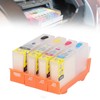 4 Pcs Ink Cartridge Black Blue Magenta Yellow Permanent Chip