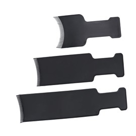 FRCOLOR 3pcs Hair Coloring Comb DIY Hairdressing Tint Brush Tool for Easy Application Protects Scalp Black Large Medium Small for Salon Home Use