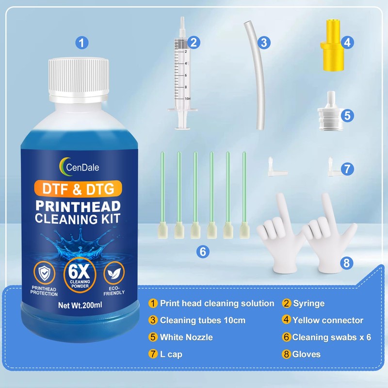 CenDale 6X Powerful DTF Cleaning Kit - 200ML DTF Printhead