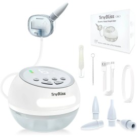 TinyBliss Baby Nasal Aspirator, Powerful Suction, 3-in-1 Nose Sucker, White Noise, Light