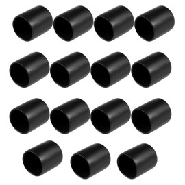 TA-VIGOR 15Pcs Rubber End Caps, 20mm ID Round Flexible Screw End Caps Thread Protectors, Black Vinyl Bolt Covers Rubber Covers for Screws, Tubes, Cables, Wires, etc